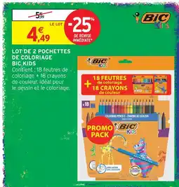 Intermarché Hyper Bic kids lot de 2 pochettes de coloriage offre