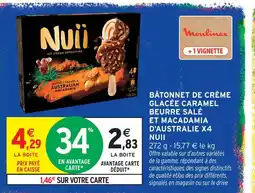 Intermarché Nuii bâtonnet de crème glacée caramel beurre salé et macadamia d'australie offre