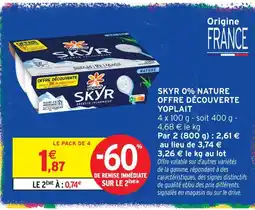 Intermarché Yoplait skyr 0% nature offre découverte offre