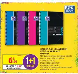 Intermarché Hyper Oxford cahier a4+ nomadbook petits carreaux offre