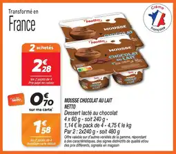 Netto Netto mousse chocolat au lait offre