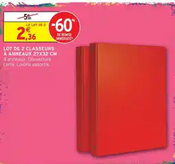 Intermarché Lot de 2 classeurs à anneaux 27x32 cm offre