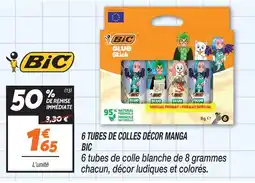 Netto Bic 6 tubes de colle blanche décor manga offre