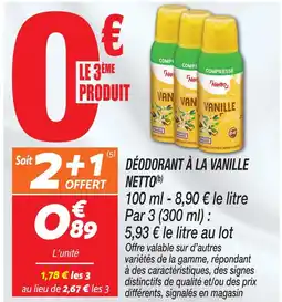 Netto Netto déodorant à la vanille offre