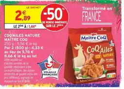Intermarché Maître coq coq'ailes nature offre