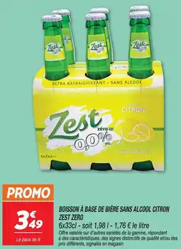 Netto Zest zero boisson à base de bière sans alcool citron offre