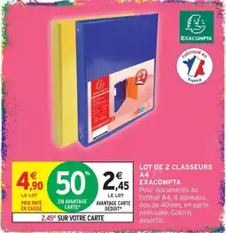 Intermarché Exacompta lot de 2 classeurs a4 offre