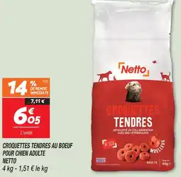 Netto Netto croquettes tendres au boeuf pour chien adulte offre