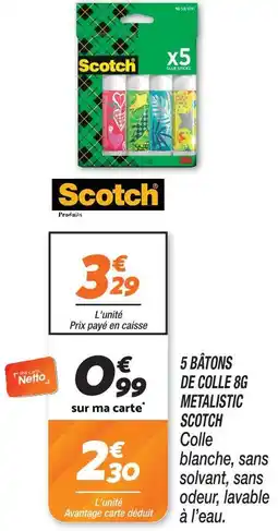 Netto Scotch 5 bâtons de colle 8 g metalistic offre