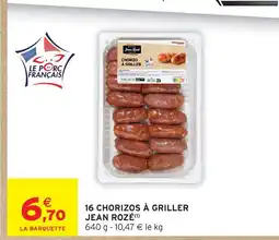 Intermarché Jean rozé chorizos à griller offre