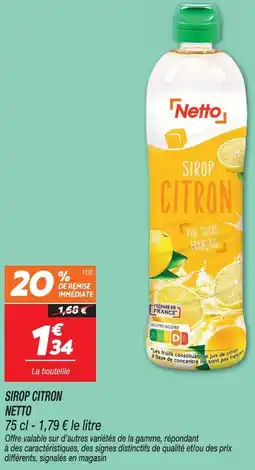 Netto Netto sirop citron offre
