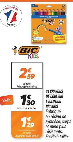 Netto Bic kids 24 crayons de couleur evolution offre