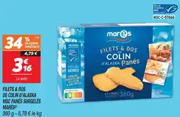 Netto Marès filets & dos de colin d'alaska msc panés surgelés offre