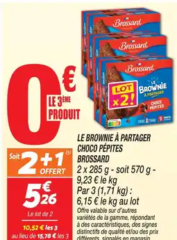 Netto Brossard le brownie à partager choco pépites offre