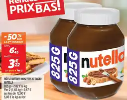Netto Nutella pâte à tartiner noisettes et cacao offre