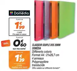 Netto Domédia classeur souple dos 20 mm offre