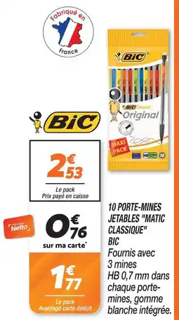 Netto Bic 10 porte-mines jetables matic classique offre