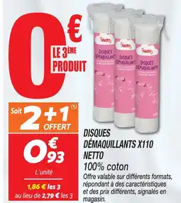 Netto Netto disques démaquillants offre