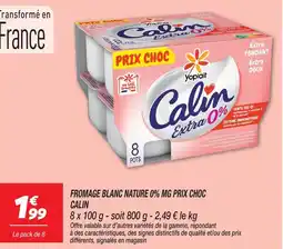 Netto Calin fromage blanc nature 0% mg prix choc offre