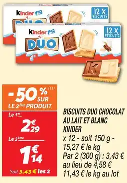 Netto Kinder biscuits duo chocolat au lait et blanc offre