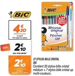 Netto Bic 27 stylos-bille cristal offre