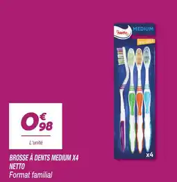 Netto Netto brosse à dents medium x4 offre