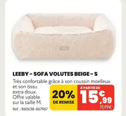 Animalis Leeby sofa volutes beige - s offre