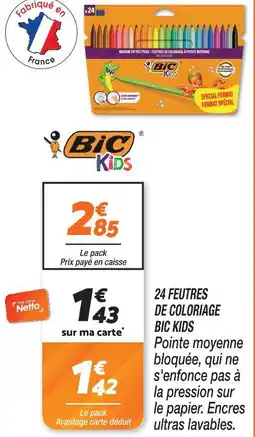 Netto Bic kids 24 feutres de coloriage offre
