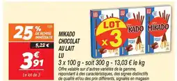 Netto Lu mikado chocolat au lait offre