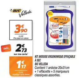 Netto Bic velleda kit ardoise ergonomique effaçable à sec offre