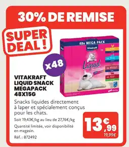 Animalis Vitakraft liquid snack megapack 48x15g offre