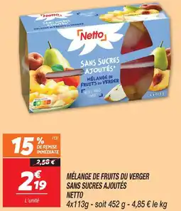 Netto Netto mélange de fruits du verger sans sucres ajoutés offre