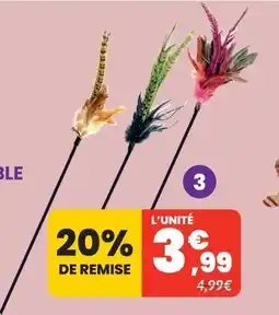 Animalis Croci jouet canne avec plumes - 47cm offre