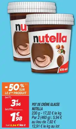 Netto Nutella pot de crème glacée offre