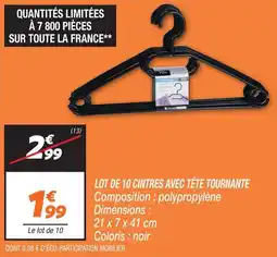 Netto Cintres avec tête tournante offre