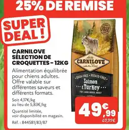 Animalis Carnilove sélection de croquettes - 12kg offre