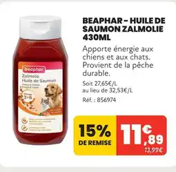 Animalis Beaphar huile de saumon zalmolie 430ml offre