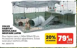 Animalis Zolux habitat modulable neopark lapin offre