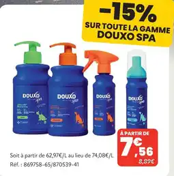 Animalis Douxo spa 15% de remise sur toute la gamme douxo spa offre