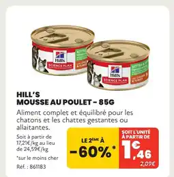 Animalis Hill’s mousse au poulet - 85g offre