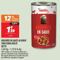 Netto Netto bouchées en sauce au boeuf pour chien adulte offre