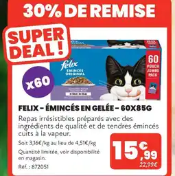 Animalis Felix émincés en gelée - 60x85g offre