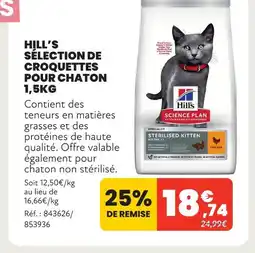 Animalis Hill’s sélection de croquettes pour chaton 1,5kg offre