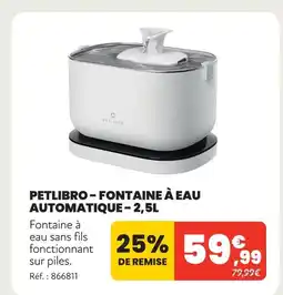 Animalis Petlibro fontaine à eau automatique - 2,5l offre