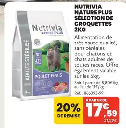 Animalis Nutrivia nature plus sélection de croquettes - 2kg offre