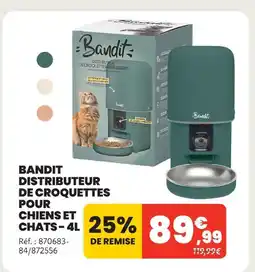 Animalis Bandit distributeur de croquettes pour chiens et chats - 4l offre