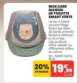 Animalis Nice care maison de toilette smart verte offre