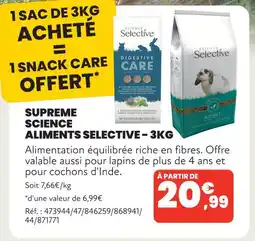 Animalis Supreme science aliments selective - 3kg offre