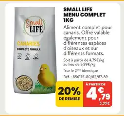Animalis Small life menu complet 1kg offre