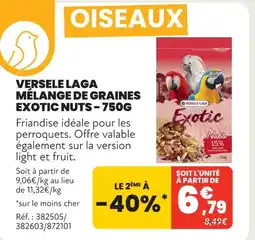 Animalis Versele laga mélange de graines exotic nuts - 750g offre